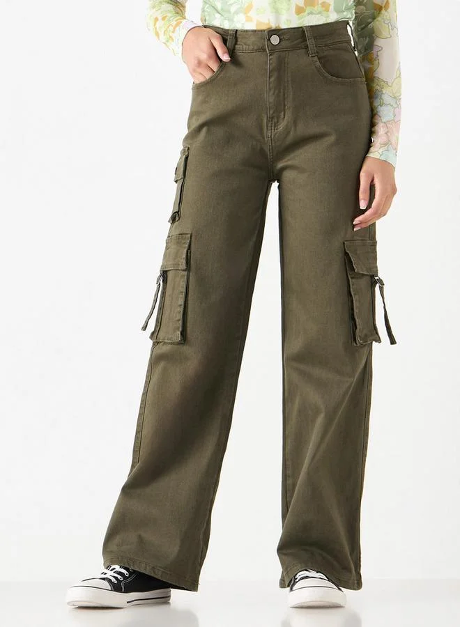 2Xtremz 2Xtremz Wide Leg Cargo Jeans with Pockets