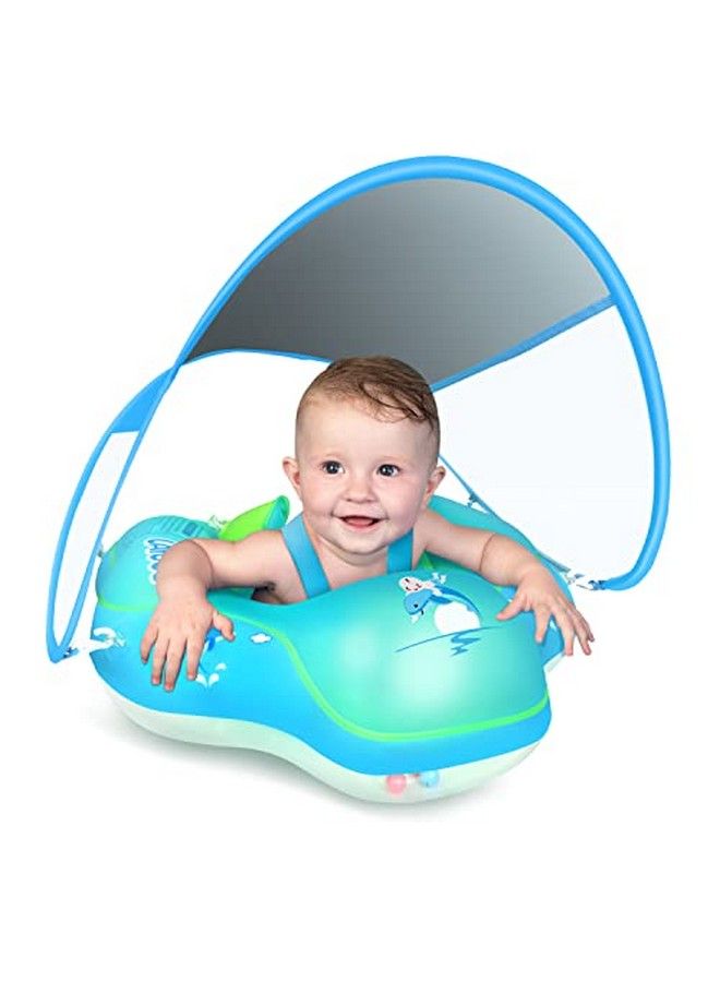 LAYCOL Baby Swimming Float Inflatable Baby Pool Float Ring Newest With Sun Protection Canopy Add Tail No Flip Over For Age Of 3 36 Months - Image 1