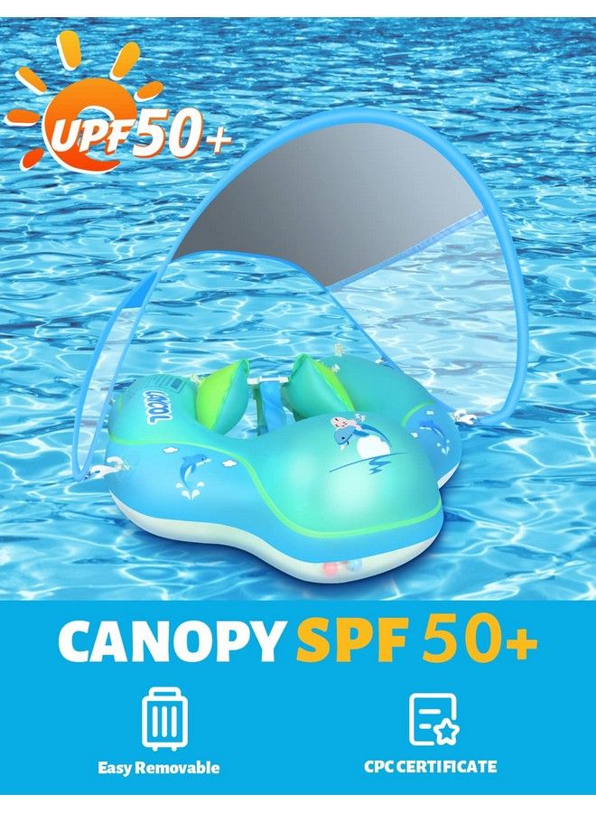 LAYCOL Baby Swimming Float Inflatable Baby Pool Float Ring Newest With Sun Protection Canopy Add Tail No Flip Over For Age Of 3 36 Months - Image 3
