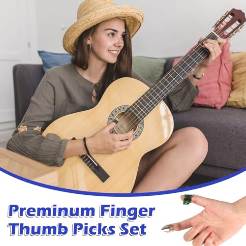 GOGHOST 15pcs Finger Pick Metal Thumb Pick Set Guitar Picks with 15 Grid Case Storage Box - Image 4