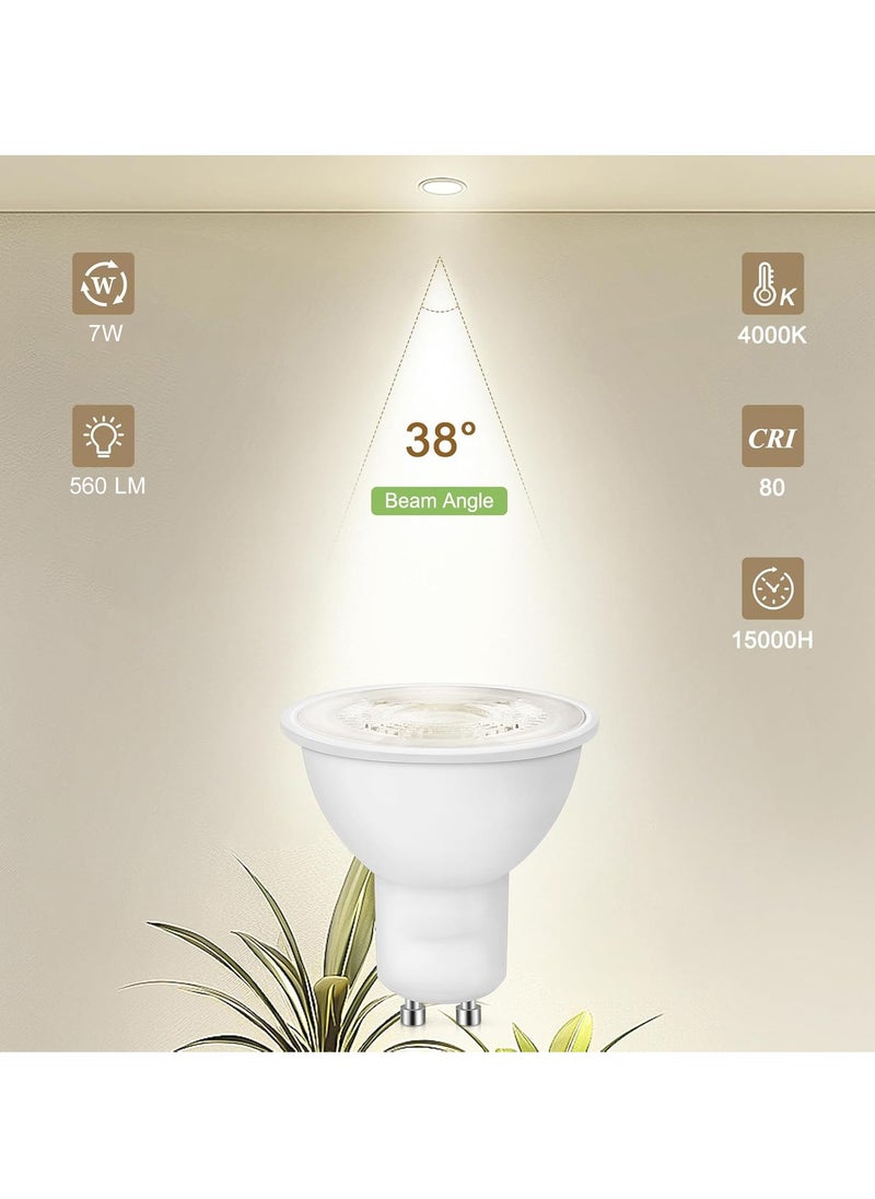 جوود واي لمبات GU10 LED غير قابلة للتعتيم – 7 وات – شمسي  4000 كلفن – شعاع ضيق 38° – توفير للطاقة – إضاءة مركزة مثالية للمنزل والمكاتب  - Image 4