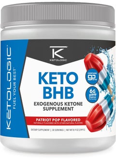 Ketologic Keto Bhb (Patriot Pop Flavor) 30 Servings - Exogenous Ketone Supplement With Gobhb, Beta-Hydroxybutyrate Salts  - Image 1