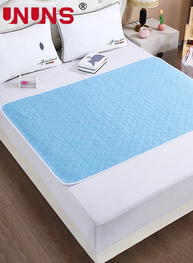UNUNS وسادات سرير مقاومة للماء، 1 قطعة وسادات سرير مقاومة للماء، وسادة سلس البول 4 طبقات، شراشف سرير عالية الامتصاص، وسادات كبيرة لتبليل السرير، وسادة مرتبة لكبار السن والبالغين والحيوانات الأليفة، 150x200 سم - Image 1