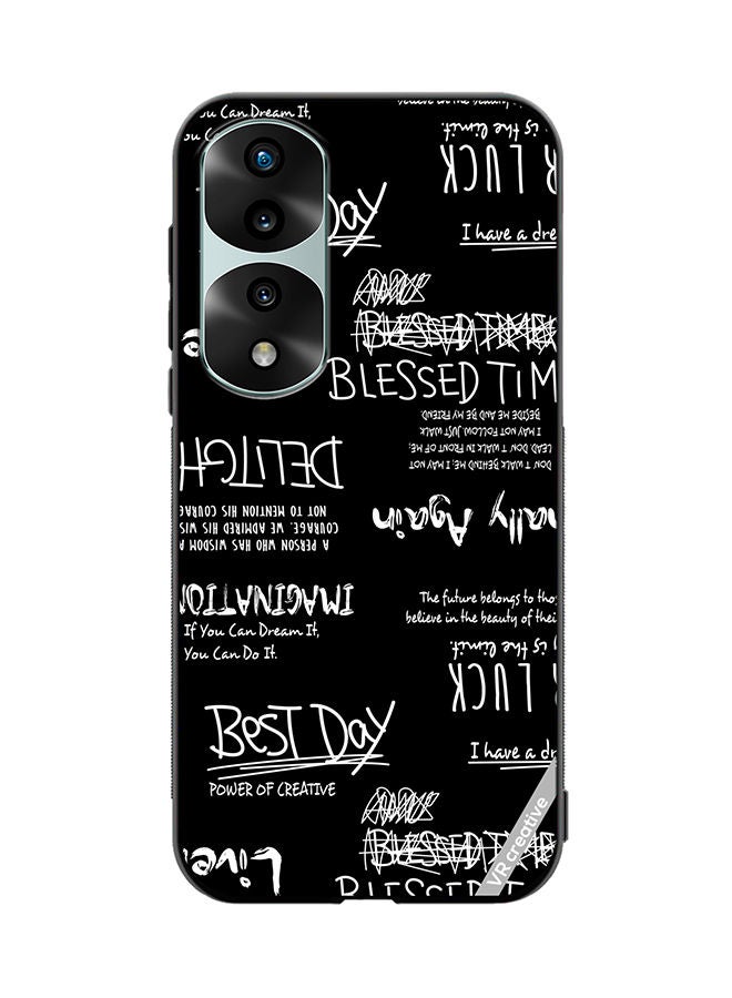 VR CREATIVE Protective Case Cover For Honor 70 Pro plus Alligraphy And Lettering Black Design Multicolour - Image 1