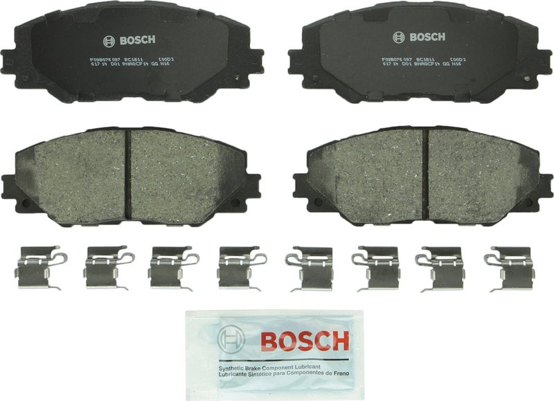 BOSCH BC1211 QuietCast Premium Ceramic Disc Brake Pad Set - Compatible with Select Pontiac Vibe; Scion iM, tC; Toyota Corolla iM, Matrix, Mirai, RAV4; FRONT - Image 1