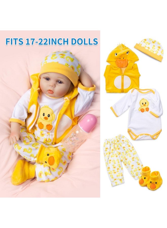 Pedolltree Reborn Baby Dolls Clothes Accessories Yellow Duck 9Pcs Set With Backpack Diaper For 17-22 Inch Reborn Doll Newborn Girl&Boy - Image 4