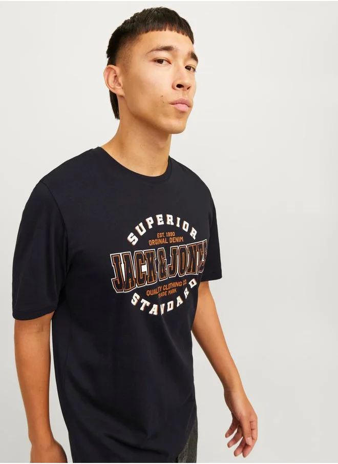 JACK & JONES Logo Print Crew Neck T-Shirt