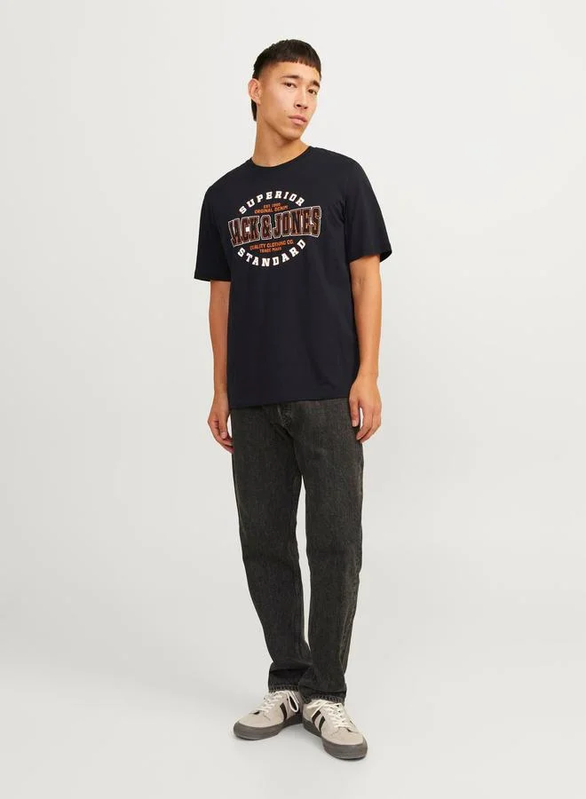 JACK & JONES Logo Print Crew Neck T-Shirt