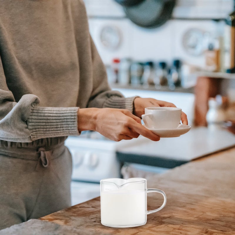 🍳 أكواب قياس زجاجية للمطبخ مع مقبض وصنبور مزدوج لصنع القهوة للاستخدام المنزلي قطعة واحدة - Image 3