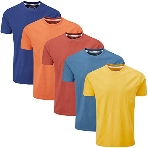Charles Wilson Men's 5 Pack Midweight Crew Neck T-Shirt (XX-Large, Orange Sunset) - Image 1