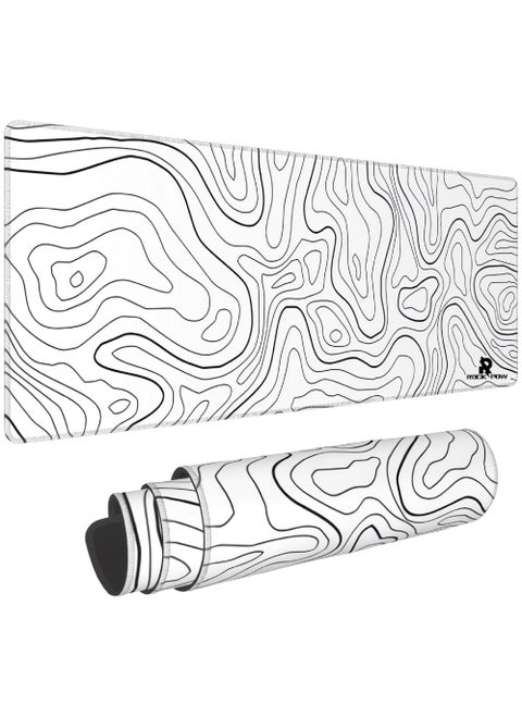 Hedonists Topographic Waterproof Mouse Pad, Extended Gaming Mouse Mat for Home  Office, Large Laptop  Keyboard Mat with Non-Slip Rubber Base, Stitched Edges (800 * 300 * 3mm)