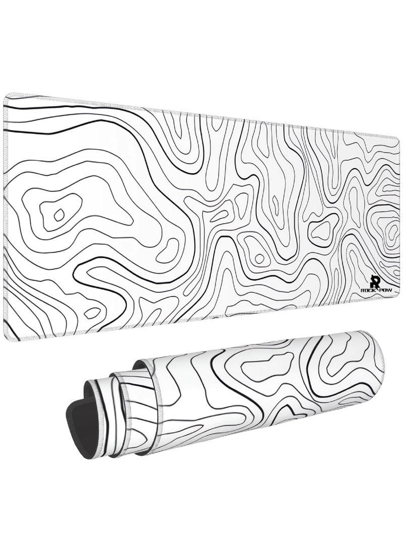 Beauenty - Hedonists Topographic Waterproof Mouse Pad, Extended Gaming Mouse Mat for Home  Office, Large Laptop  Keyboard Mat with Non-Slip Rubber Base, Stitched Edges (800 * 300 * 3mm) - Image 1