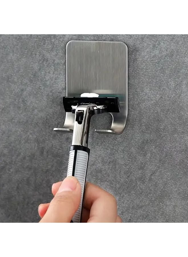1 قطعة حامل ماكينة حلاقة لاصق من الفولاذ المقاوم للصدأ حامل تخزين ماكينة الحلاقة المثبت على الحائط - Image 1