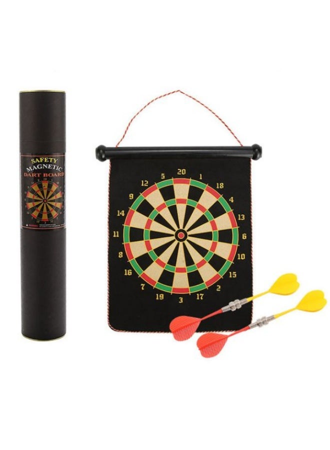 Double-sided magnetic dartboard with 6 safety darts - - Image 1