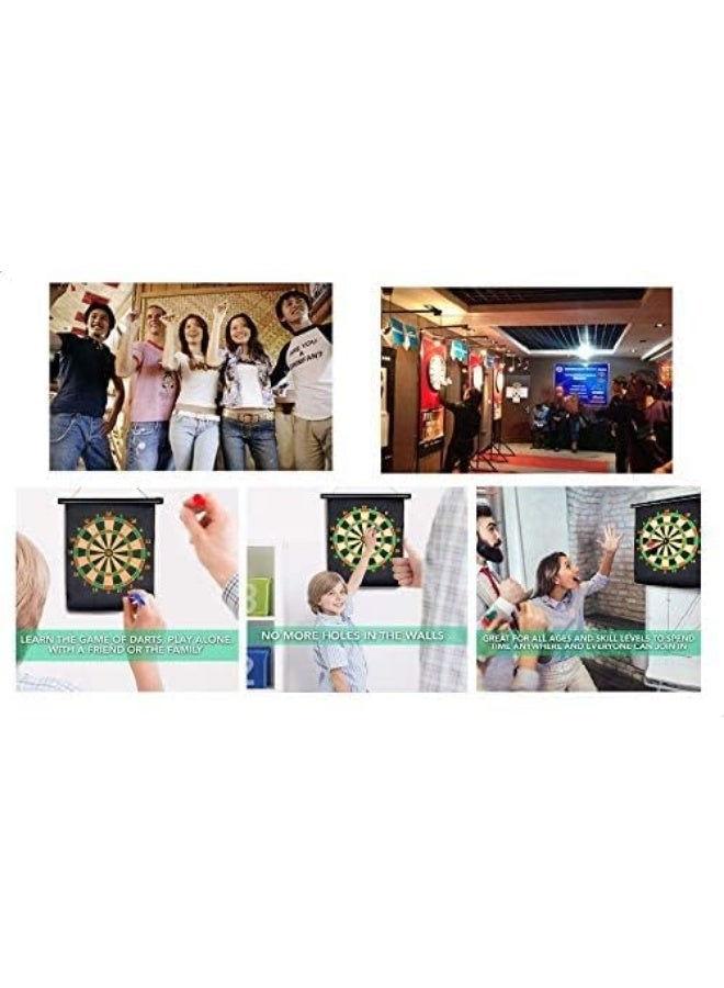 Double-sided magnetic dartboard with 6 safety darts - - Image 4