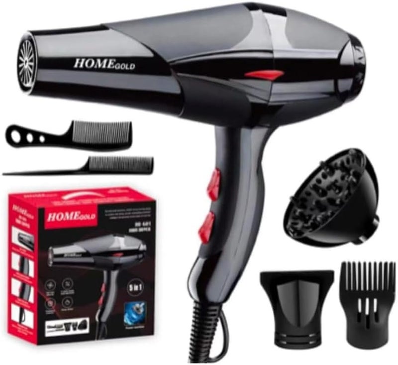 HG-681 5 in 1 Hair Dryer 4000W Super Drying Performance Multiple Settings Ionic Care Overheat Protection - Image 1