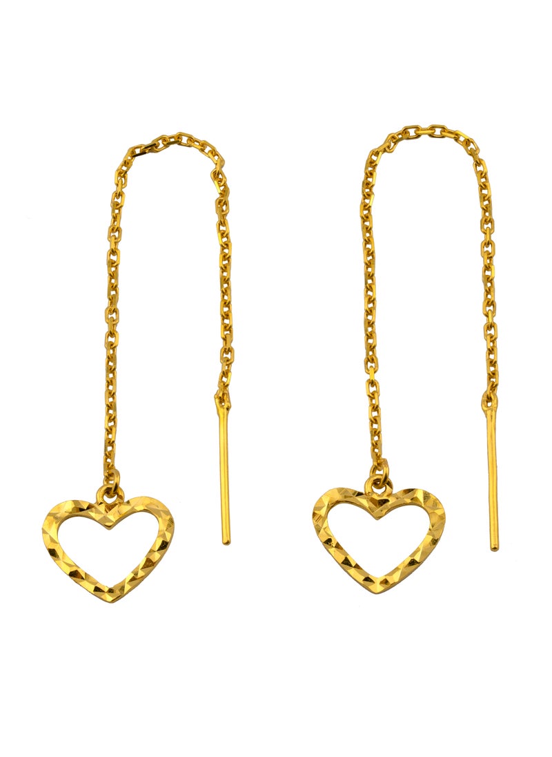 AAZ Jewellery L.L.C - Open Hearts 22K Gold Threader Earrings - Image 1