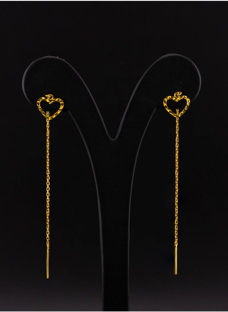 AAZ Jewellery L.L.C - Open Hearts 22K Gold Threader Earrings - Image 1