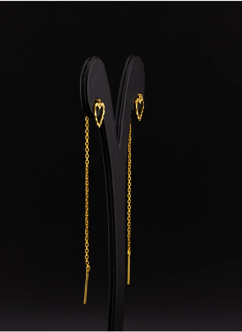 AAZ Jewellery L.L.C - Open Hearts 22K Gold Threader Earrings - Image 1