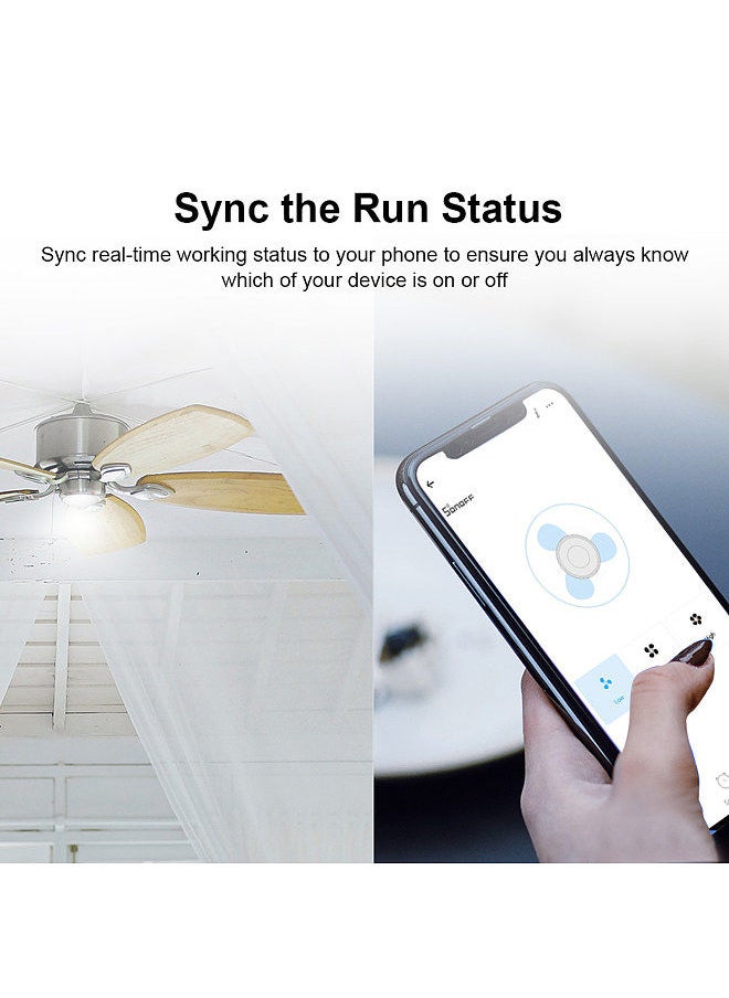 SONOFF - iFan04-H Wi-Fi Smart Ceiling Fan with Light Remote Control Kit APP/Voice Control & Remote Control 3 Fan Speeds Compatible with Alexa & Google Home Assistant (High Voltage) - Image 1
