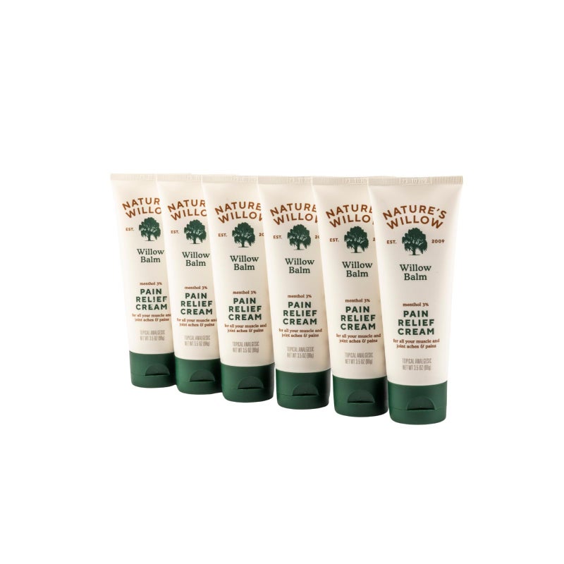 Natures Willow Natures Willow Willow Balm Natural Pain Relief Cream for Muscles Joints FastActing with Willow Bark Menthol Free from Artificial Fragrances Dyes 6Pack 35 fl oz
