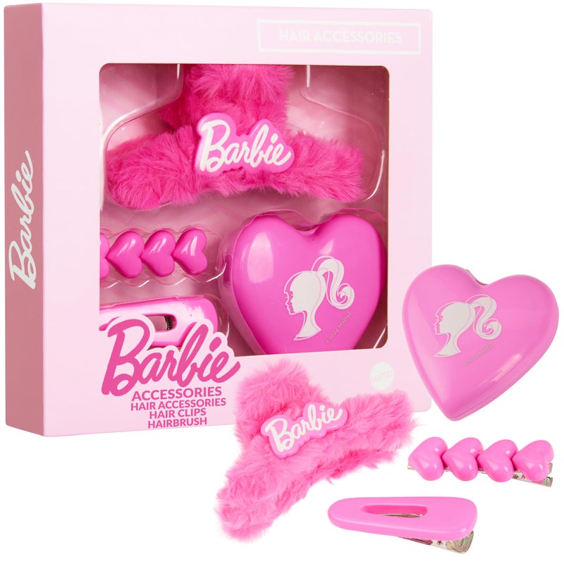 Barbie Hair Clips, Claw Clip & Folding Brush for Girls Teens Hair Accessories Dress Up, Pink Beauty Set, Cute Stuff, Gifts for Girls - Image 1