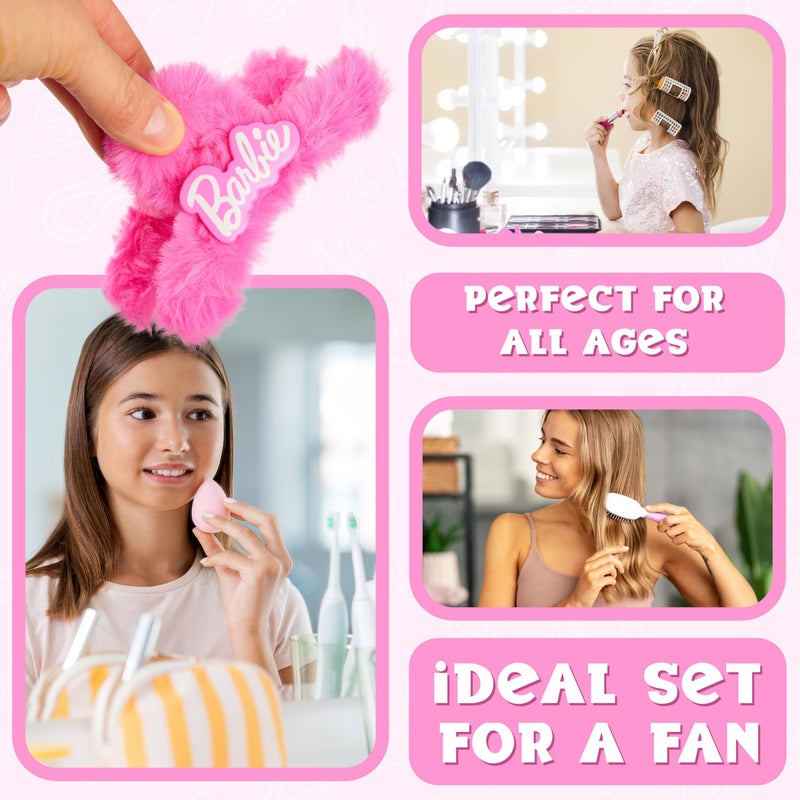 Barbie Hair Clips, Claw Clip & Folding Brush for Girls Teens Hair Accessories Dress Up, Pink Beauty Set, Cute Stuff, Gifts for Girls - Image 4