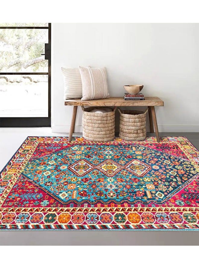 KLNAMAEAAN Ethnic Style Living Room Carpet imitation Cashmere with Dot Plastic Bottom 200X300cm Style-5  - Image 1