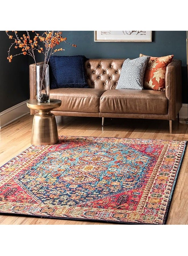 KLNAMAEAAN Ethnic Style Living Room Carpet imitation Cashmere with Dot Plastic Bottom 200X300cm Style-5  - Image 3