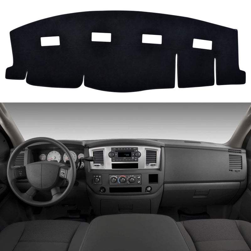 SPEEDWOW Dashboard Dash Board Cover Mat Carpet Compatible with Dodge Ram 150025003500 20062008 Ram 2500350045005500 2009 Ram 45005500 2010 Without Cutout for Dash Speakers