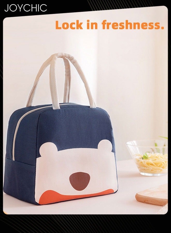 Joychic Lovely Cartoon Design Portable Lunch Bag Water and Oil Proof  Food Insulation Bag with Handle Strap for  School Office Work Travel Outdoor - Image 2