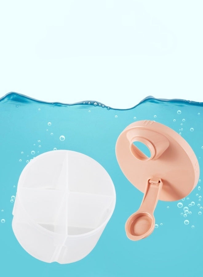 2 Pack Baby Formula Dispenser Baby Milk Powder Container Formula Dispenser Portable Milk Powder Containers Compartment Design Funnel Spout Ideal for Travel Outdoor Night Feeding and Home Use Stackable Milk Storage Box for Travel (200ml, Blue & Pink) - Image 4