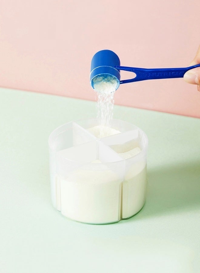 2 Pack Baby Formula Dispenser Baby Milk Powder Container Formula Dispenser Portable Milk Powder Containers Compartment Design Funnel Spout Ideal for Travel Outdoor Night Feeding and Home Use Stackable Milk Storage Box for Travel (200ml, Blue & Pink) - Image 3