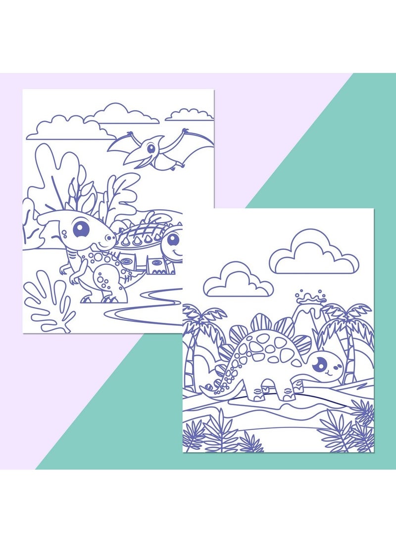 Hinkler Hinkler Dinosaurs Colour-Me Magnets - DIY Dinosaur Magnet Art Set includes magnetic frame and 15 magnets to colour, Fun Magnetic Activities, Easy-to-Use Magnet Set,  Dinosaur-Themed Craft - Image 3