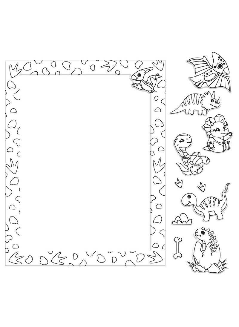 Hinkler Hinkler Dinosaurs Colour-Me Magnets - DIY Dinosaur Magnet Art Set includes magnetic frame and 15 magnets to colour, Fun Magnetic Activities, Easy-to-Use Magnet Set,  Dinosaur-Themed Craft - Image 2