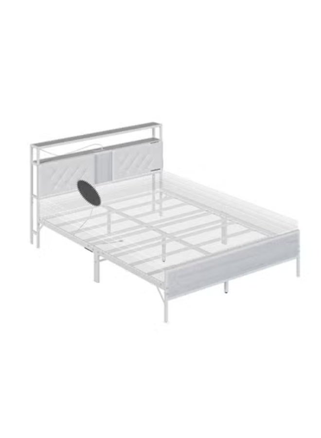 KLNAMAEAAN Double Bed Base and Storage Headboard For Bedroom to Décor the Room White - Image 2