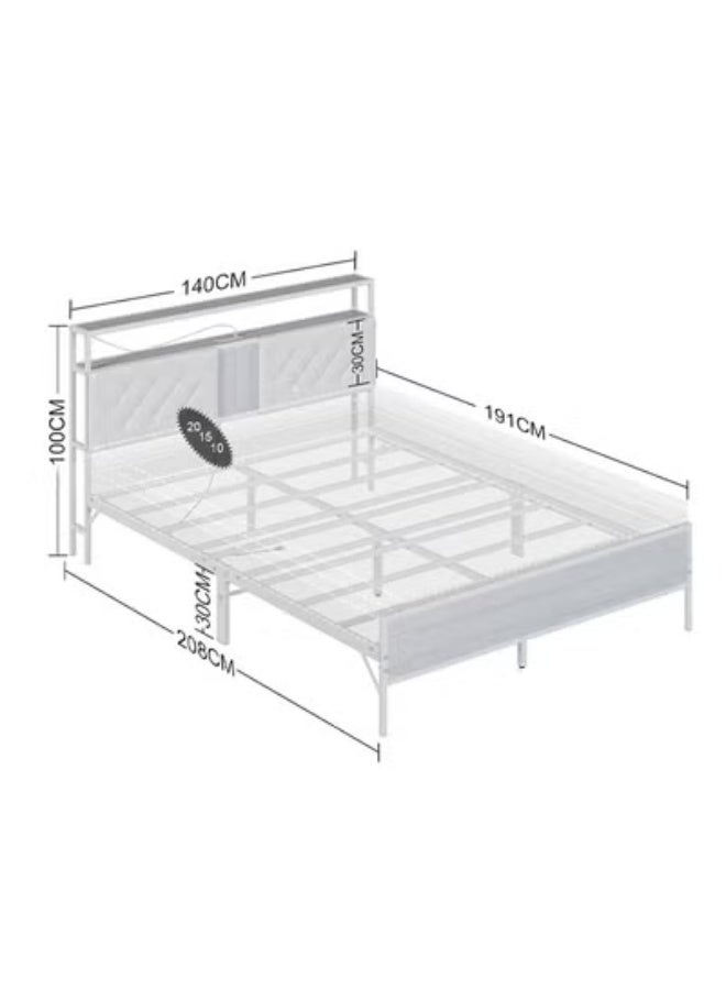 KLNAMAEAAN Double Bed Base and Storage Headboard For Bedroom to Décor the Room White - Image 3