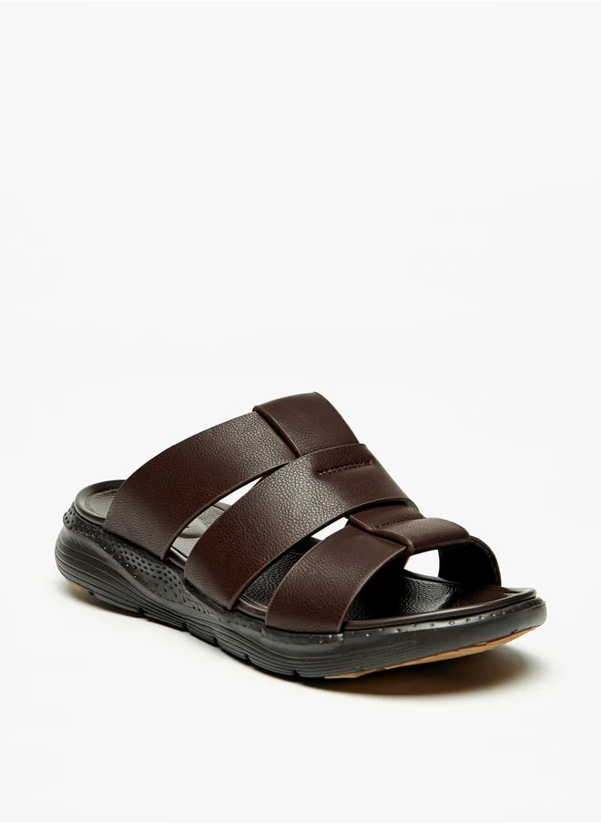 لو كونفورت Men's Solid Slip-On Sandals