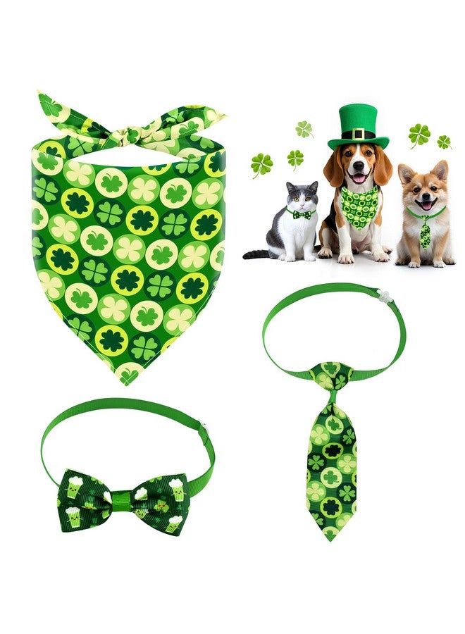 مجموعة مناديل الكلاب الخضراء من Enmaiys، منديل كلاب أخضر، وشاح صيفي ربيعي مثلث قابل للعكس، ربطة عنق على شكل فراشة للأولاد والبنات، قماش متين للكلاب الصغيرة والمتوسطة الحجم لمحبي بوسطن سيلتيكس - Image 1