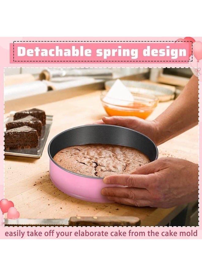 Spring Form Pan Set with Heart Round & Square Shape - Leak Proof Cake Mold for Baking Enthusiast - Deep Cake Tin Baking Set with Removable Bottom (24 CM x 26 CM x 28 CM) Set of 3 - Image 5