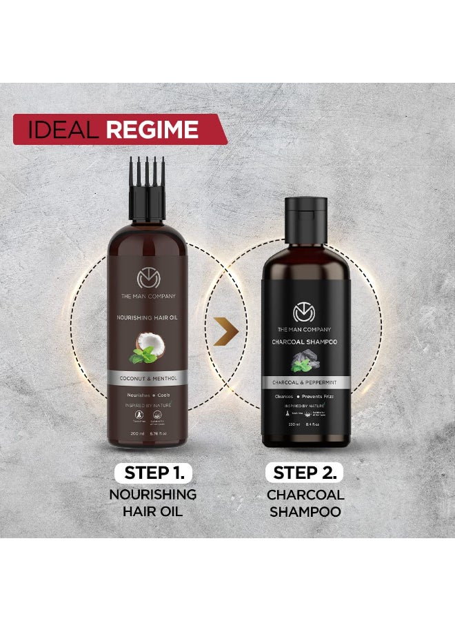 The Man Company Charcoal Shampoo For Oily Scalp To Eliminate Dandruff Healthy And Shiny Hair - 250Ml - Image 4