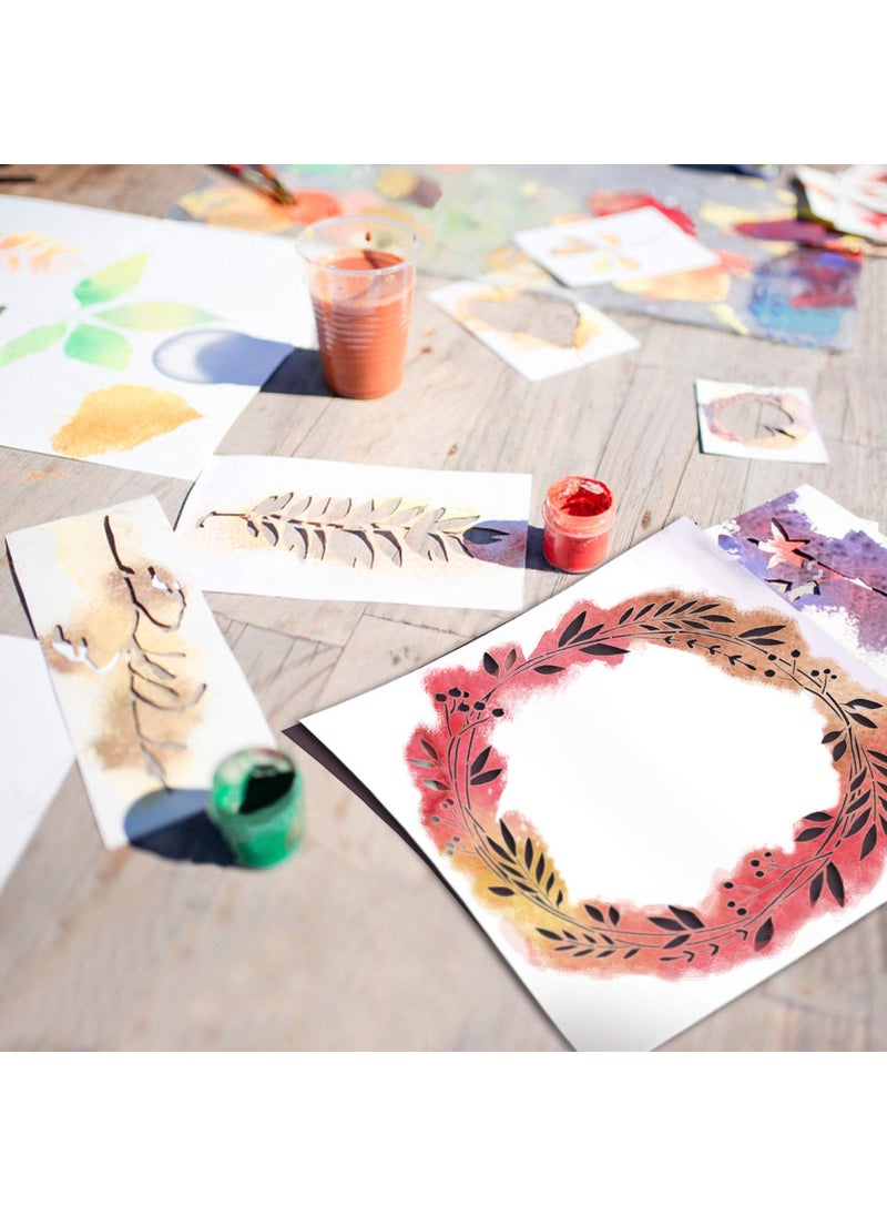 G GSS Designs GSS Designs Laurel Wreath Stencil (2 Pack) - Reusable Leaf Template Stencils (12x12 Inch) for Painting on Wood - DIY Plant Outdoor Wood Sign Home Decor (SL-092)  - Image 4