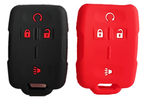 HEARTMEET Smart Key Fob Covers Case Protector Keyless Remote Holder for Chevy Chevrolet Silverado Colorado/GMC Sierra Canyon 2014-2017 M3N-32337100 Keyless Entry Remote Control Car Key Fob Cover Casing - Image 1