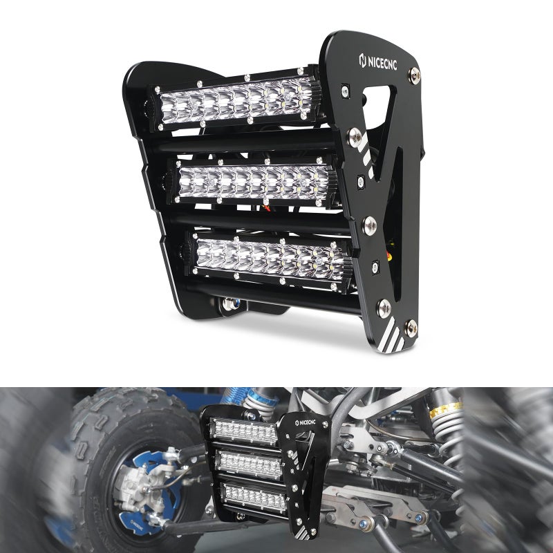 NICECNC 60W Front Bumper Protector with Headlight Kits Compatible with Yamaha Raptor 700 20132026 Raptor 700R 20132026 - Image 2