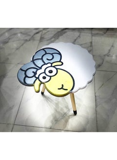 Trendy sheep-shaped decorative table Wooden with 3 legs, easy to assemble and disassemble For the reception, chalet, garden, or home corner. You can give it as a gift to your loved ones. High-quality Duco finish. Produced in a carton.