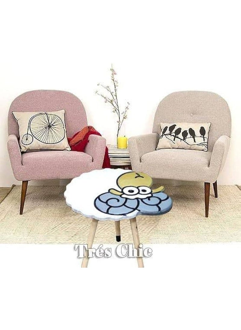 Generic Trendy sheep-shaped decorative table Wooden with 3 legs, easy to assemble and disassemble For the reception, chalet, garden, or home corner. You can give it as a gift to your loved ones. High-quality Duco finish. Produced in a carton.  - Image 2