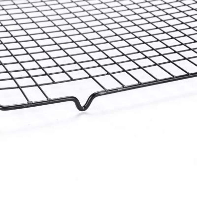 Lap Cake Cooling Rack, Nonstick Metal Cake Cooling Rack - 16" x 10", Grid Net Tray Bread Drying Net Stand Tool Non-Stick Bakeware Pastry Tools Kitchen (Black) - Image 2