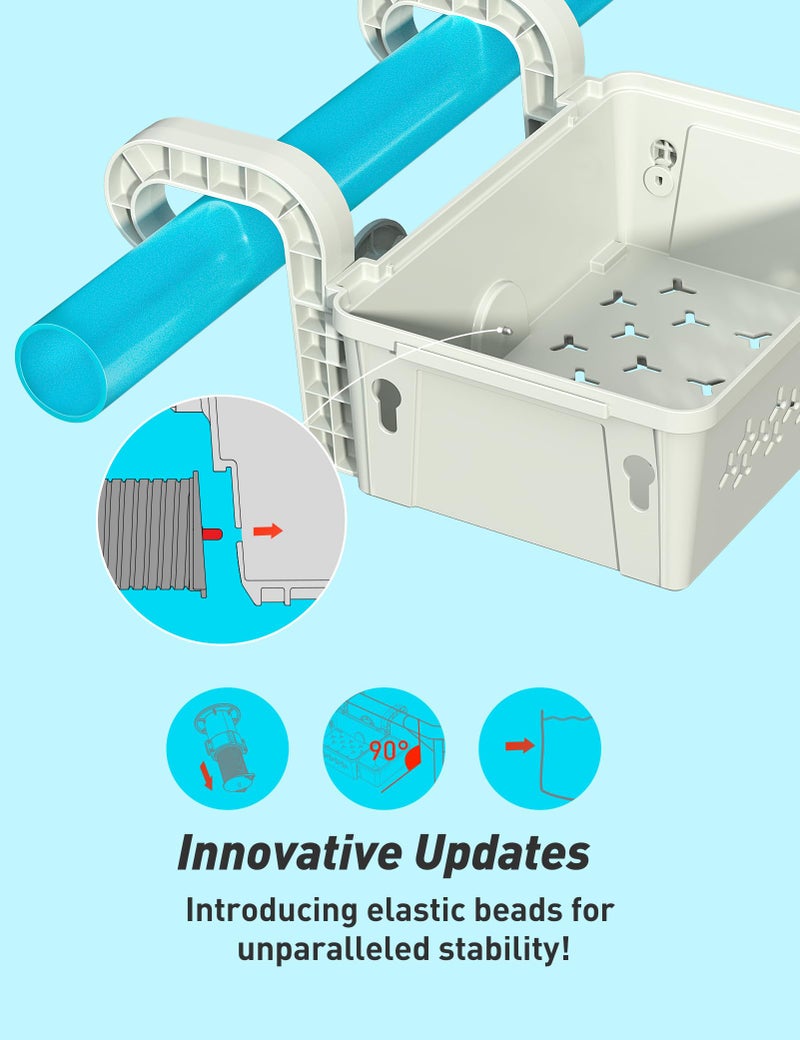 POOLHACKER [PATENTED] POOLHACKER 2025 Upgrade 2 Sets Poolside Storage Basket - Original Above Ground Pool Accessories, Swimming Pool Storage Basket with Pool Cup Holder, Poolside Storage to Organize Cup Towel - Image 3