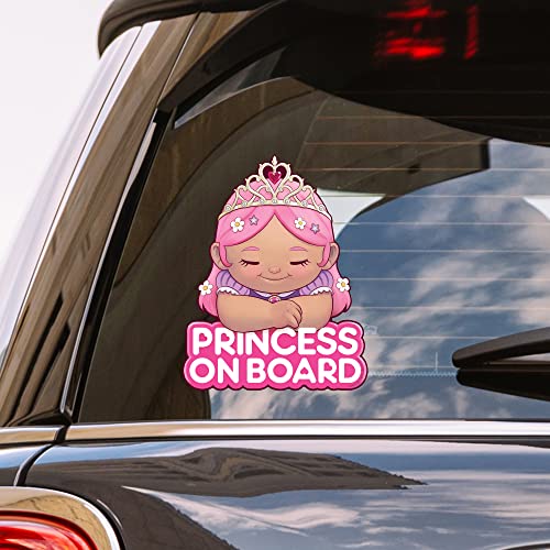 Oliver's Labels Oliver's Lables Baby on Board Sticker for Car - Princess on Board - Funny Cute Vinyl Window Decal - Heat Resistant, Long Lasting, Waterproof - Image 4