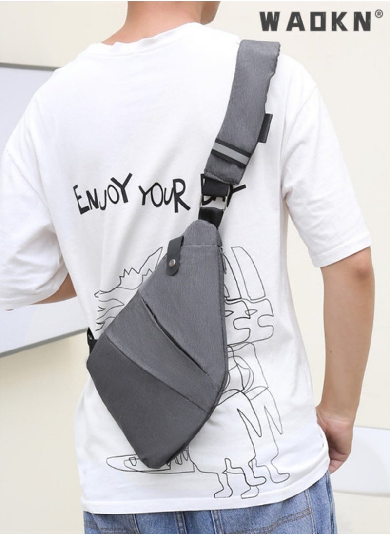 WAOKN Sling Bags Mens Lightweight Crossbody,Adjustable Straps Crossbody Bag,  Men Chest Bag Anti Theft Water-Resistant Crossbody Bag Classic Design Shoulder Bag, for Outdoor Activities Travel, Camping  - Image 2